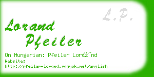 lorand pfeiler business card